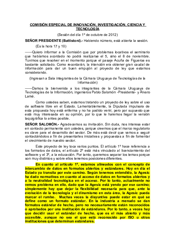 COMISIÓN ESPECIAL DE INNOVACIÓN, INVESTIGACIÓN, CIENCIA Y TECNOLOGÍA