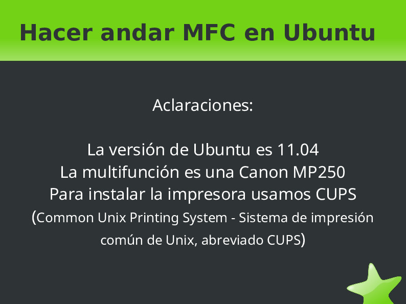 Hacer andar MFC en Ubuntu – Presentación LinuxPay 2011
