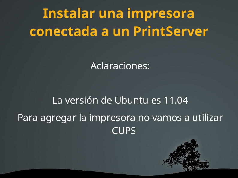 Instalar una impresora conectada a un PrintServer – Presentación LinuxPay 2011